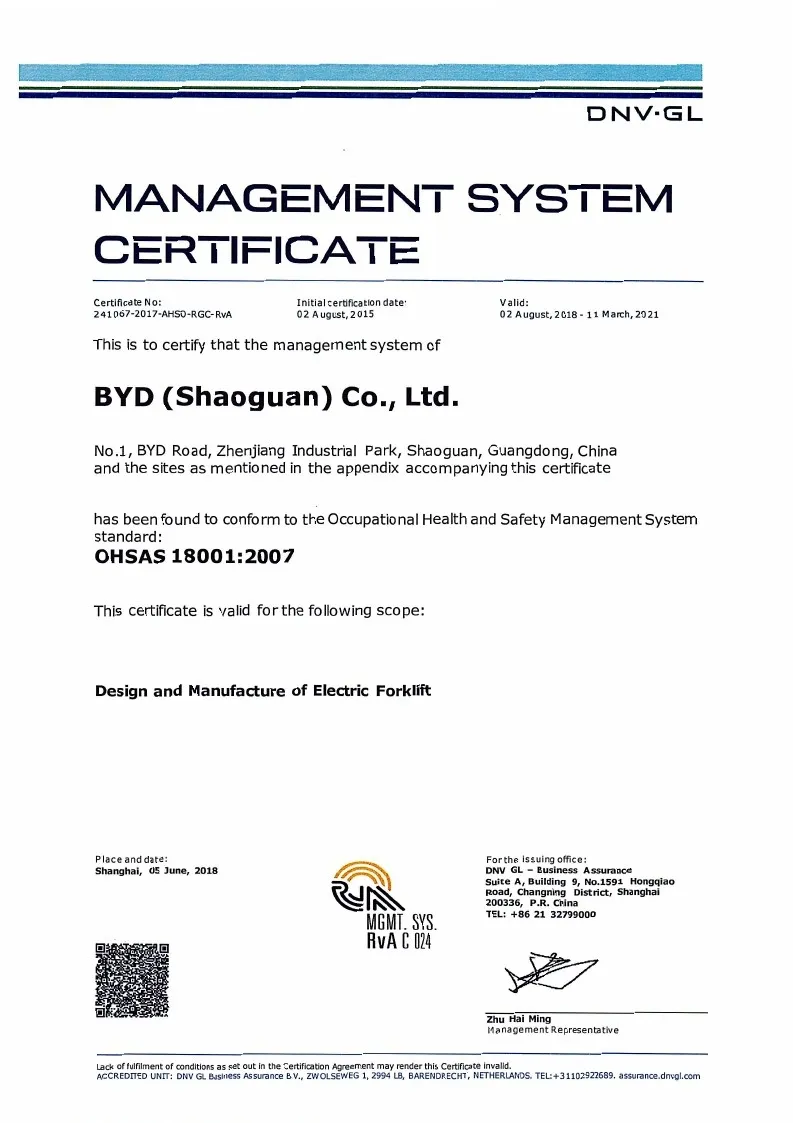 Quality Management System Cert