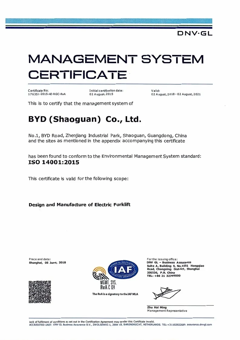 Quality Management System Cert